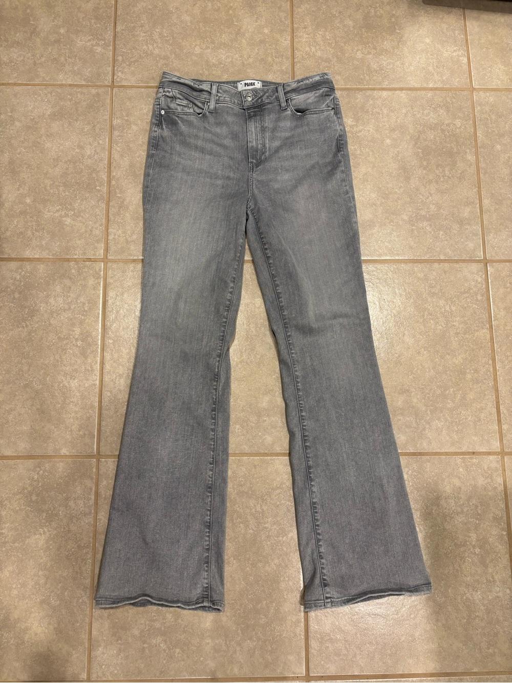 PAIGE High Rise Laurel Canyon in Grey Skies size 31